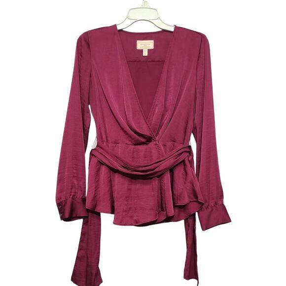 Anthropologie Pink Moulinette Soeurs Brynn Wrap Blouse Size 4 - Picture 2 of 6